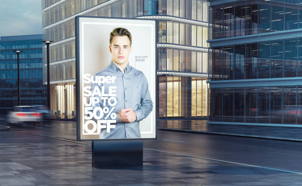 super fashion sale billboard on the street 3d rendering super fashion sale billboard on the street 3d rendering