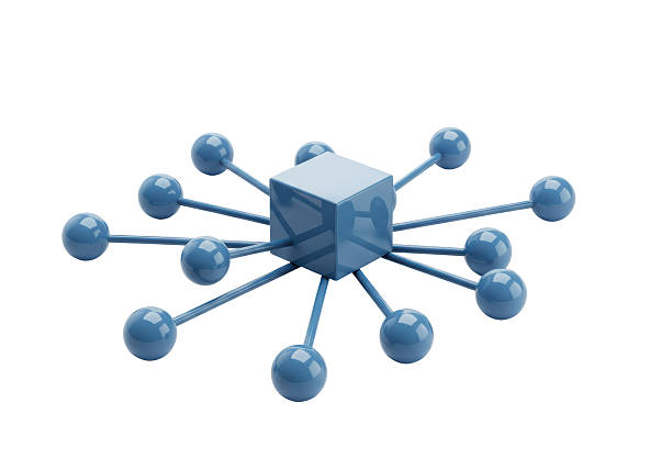 Isolated Abstract Network of Spheres Connected to a Cube Isolated Abstract Network of Spheres Connected to a Cube