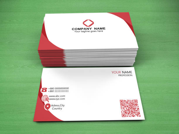 Red Creative Business Card Design with Mockup