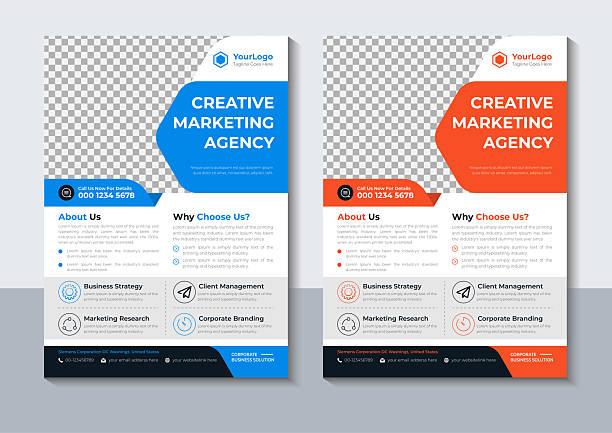 Digital Marketing Agency Flyer Template, Business Flyer Design, Annual Report, layout, Vector Illustrator